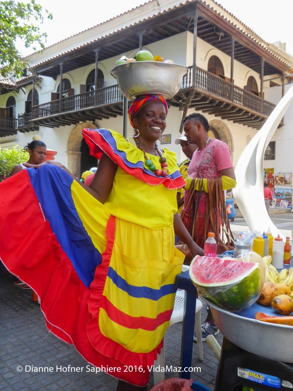 Una palenquera, María, a fruit seller from Palenque, Colombia